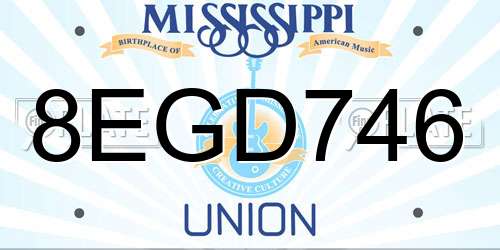 8EGD746 Mississippi License Plate