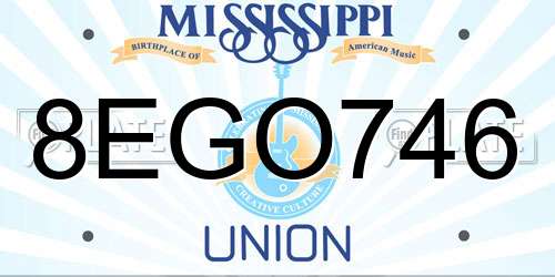 8EGO746 Mississippi License Plate