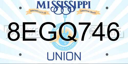 8EGQ746 Mississippi License Plate