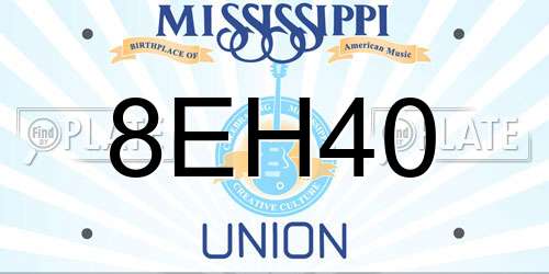 8EH40 Mississippi License Plate