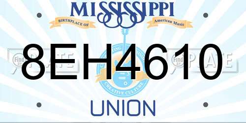 8EH4610 Mississippi License Plate