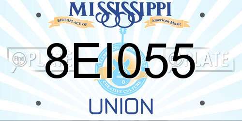 8EI055 Mississippi License Plate
