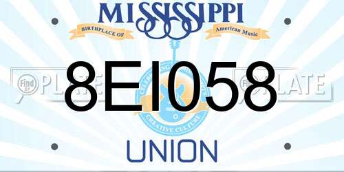 8EI058 Mississippi License Plate