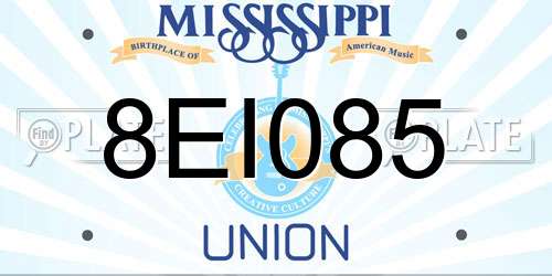 8EI085 Mississippi License Plate