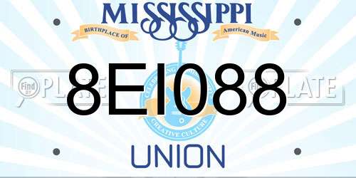 8EI088 Mississippi License Plate