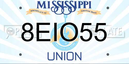 8EIO55 Mississippi License Plate