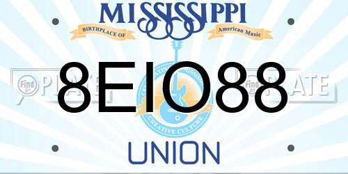 8EIO88 Mississippi License Plate