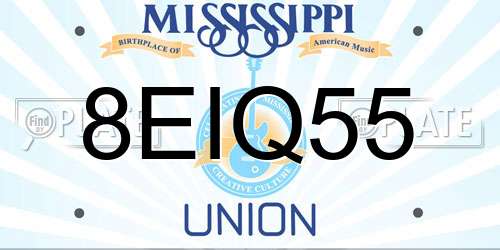 8EIQ55 Mississippi License Plate