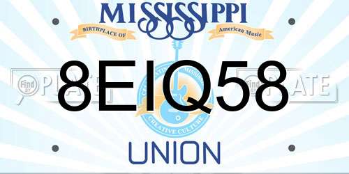 8EIQ58 Mississippi License Plate