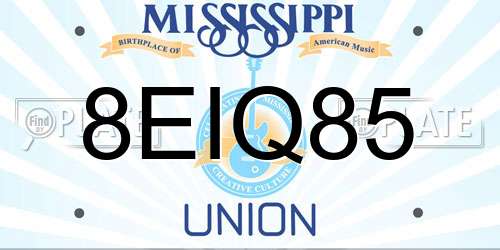8EIQ85 Mississippi License Plate