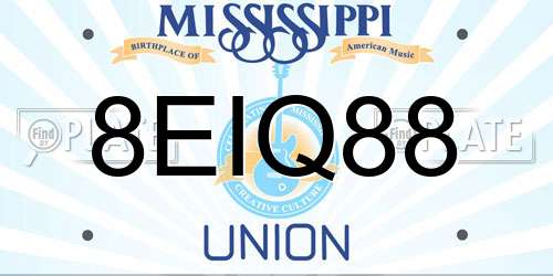 8EIQ88 Mississippi License Plate