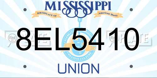 8EL5410 Mississippi License Plate