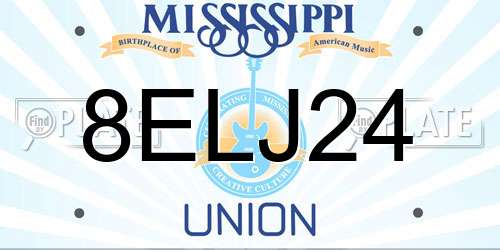 8ELJ24 Mississippi License Plate