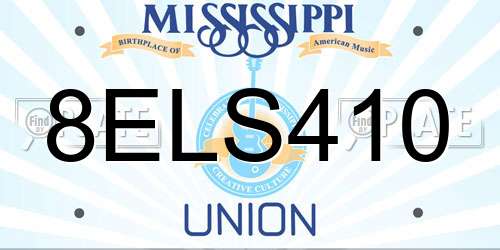 8ELS410 Mississippi License Plate