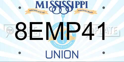 8EMP41 Mississippi License Plate