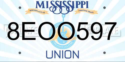 8EOO597 Mississippi License Plate