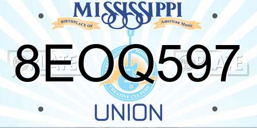 8EOQ597 Mississippi License Plate