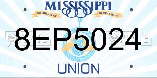8EP5024 Mississippi License Plate