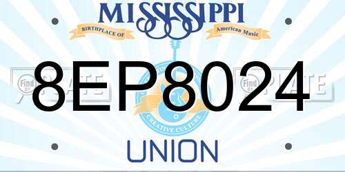 8EP8024 Mississippi License Plate
