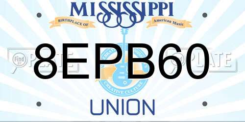 8EPB60 Mississippi License Plate