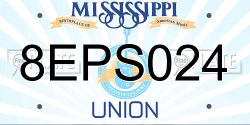 8EPS024 Mississippi License Plate