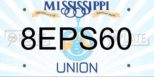 8EPS60 Mississippi License Plate