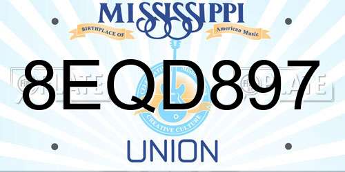 8EQD897 Mississippi License Plate