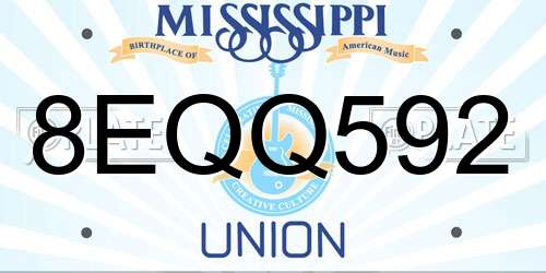 8EQQ592 Mississippi License Plate