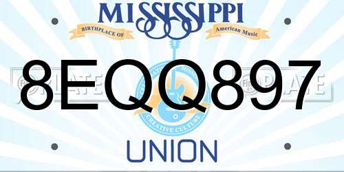 8EQQ897 Mississippi License Plate