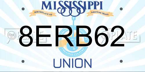 8ERB62 Mississippi License Plate