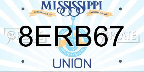 8ERB67 Mississippi License Plate