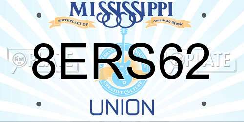 8ERS62 Mississippi License Plate