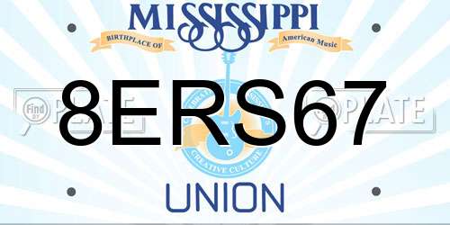 8ERS67 Mississippi License Plate