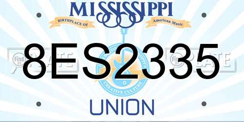 8ES2335 Mississippi License Plate