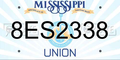 8ES2338 Mississippi License Plate
