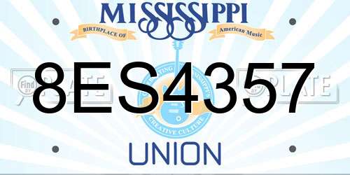 8ES4357 Mississippi License Plate