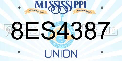 8ES4387 Mississippi License Plate