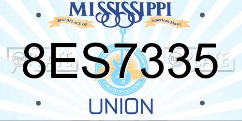 8ES7335 Mississippi License Plate