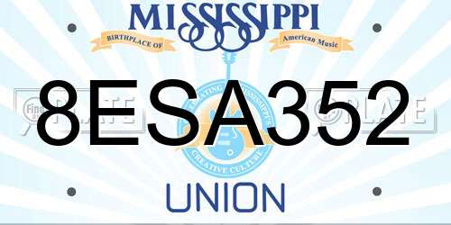 8ESA352 Mississippi License Plate