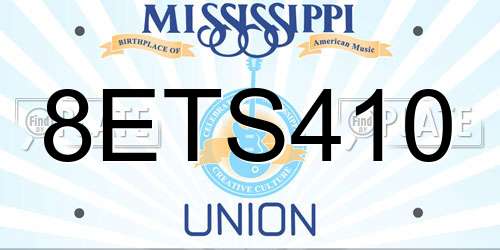 8ETS410 Mississippi License Plate