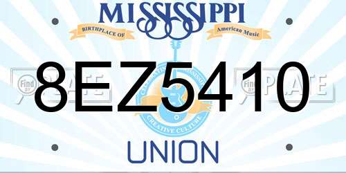 8EZ5410 Mississippi License Plate