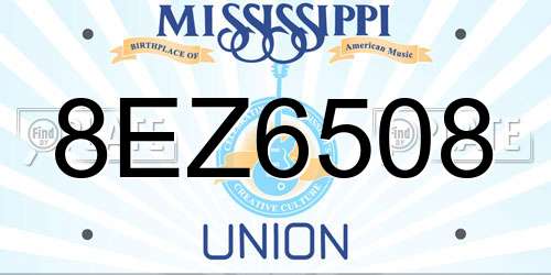 8EZ6508 Mississippi License Plate