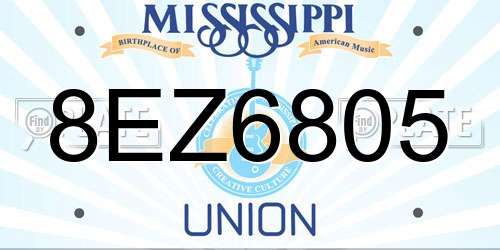 8EZ6805 Mississippi License Plate