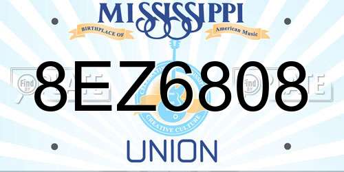 8EZ6808 Mississippi License Plate