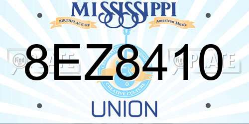8EZ8410 Mississippi License Plate