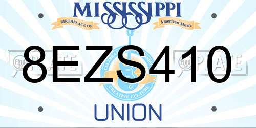 8EZS410 Mississippi License Plate