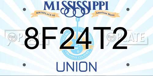 8F24T2 Mississippi License Plate