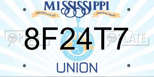8F24T7 Mississippi License Plate