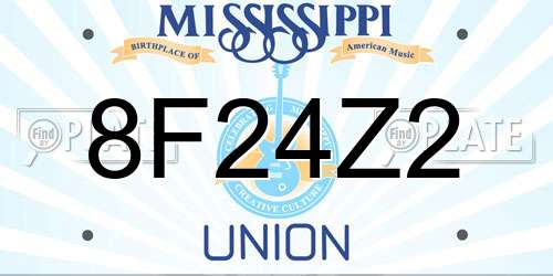 8F24Z2 Mississippi License Plate