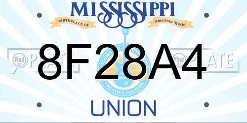 8F28A4 Mississippi License Plate